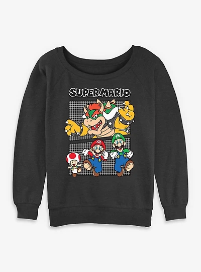 Nintendo Super Mario Watch Your Back Womens Slouchy Sweatshirt