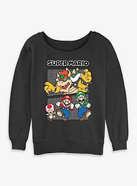 Nintendo Super Mario Watch Your Back Womens Slouchy Sweatshirt