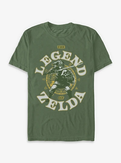The Legend Of Zelda Fighting Crest Link Garment-Dyed T-Shirt