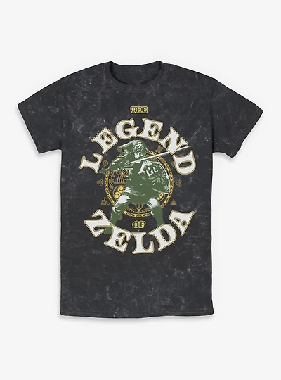 The Legend Of Zelda Fighting Crest Link Mineral Wash T-Shirt