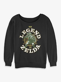 The Legend Of Zelda Fighting Crest Link Womens Slouchy Sweatshirt