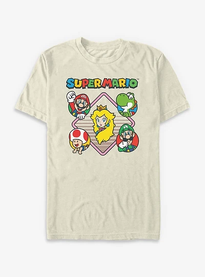Nintendo Super Mario Diamond Characters Garment-Dyed T-Shirt