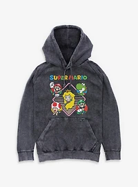 Nintendo Super Mario Diamond Characters Mineral Wash Hoodie