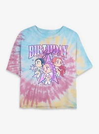 KPop Demon Hunters Huntrix Birthday Womens Tie-Dye Crop T-Shirt