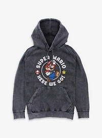 Nintendo Super Mario Here We Go Jump Mineral Wash Hoodie