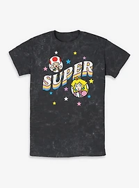 Nintendo Mario Toad And Princess Peach Super Mineral Wash T-Shirt