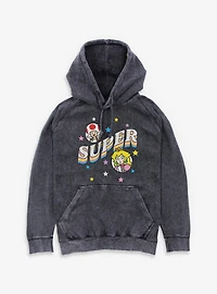 Nintendo Mario Toad And Princess Peach Super Mineral Wash Hoodie