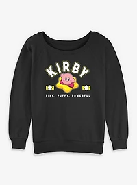 Nintendo Kirby Star Pink Puffy Powerful Womens Slouchy Sweatshirt