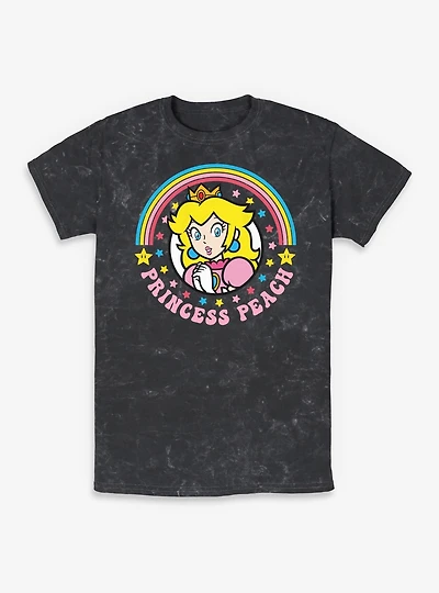Nintendo Mario Colorful Princess Peach Mineral Wash T-Shirt