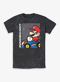 Nintendo Mario Kart On Race Car Mineral Wash T-Shirt