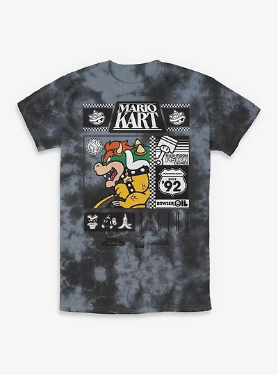 Nintendo Mario Kart Bowser Oil Racing Tie-Dye T-Shirt