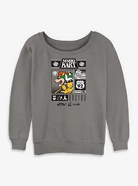 Nintendo Mario Kart Bowser Oil Racing Womens Slouchy Sweatshirt