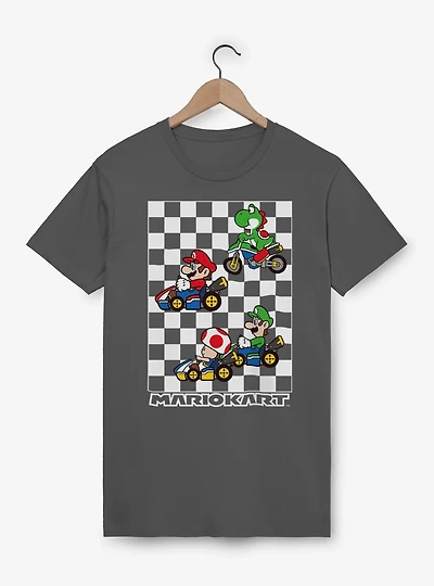 Nintendo Mario Kart Checkered Race T-Shirt