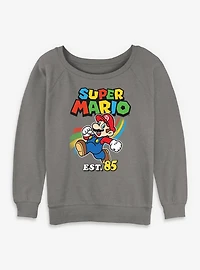 Nintendo Super Mario Est 85 Jump Womens Slouchy Sweatshirt