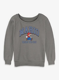 Nintendo Mario Here We Go Womens Slouchy Sweatshirt