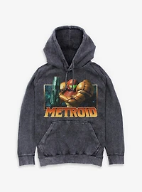 Nintendo Metroid Samus Badge Mineral Wash Hoodie