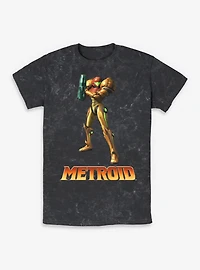 Nintendo Metroid Samus Stance Mineral Wash T-Shirt