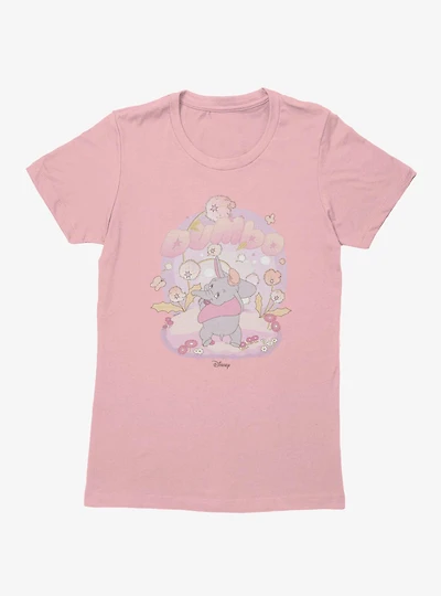 Disney Dumbo Fluffy Flowers Womens T-Shirt