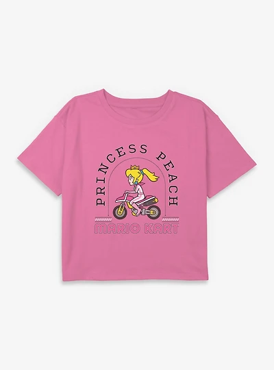 Nintendo Mario Kart Princess Peack Youth Girls Boxy Crop T-Shirt