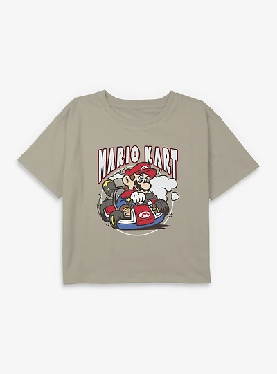 Nintendo Mario Kart Fast Swerve Youth Girls Boxy Crop T-Shirt