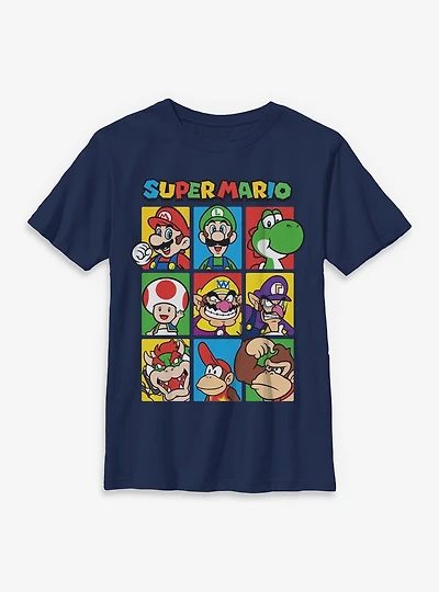 Nintendo Super Mario Character Hall Of Fame Youth T-Shirt