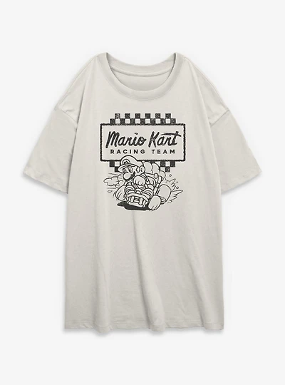 Nintendo Mario Kart Racing Team Womens Oversized T-Shirt