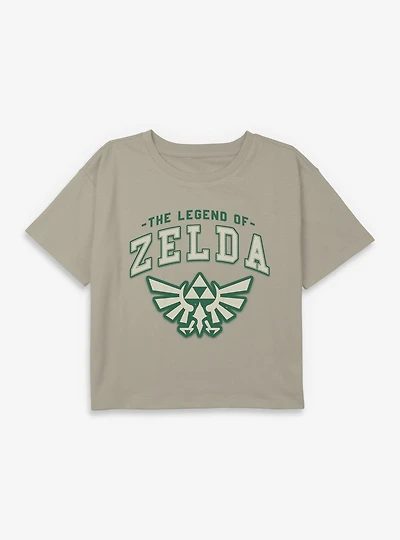 The Legend Of Zelda Badge Icon Youth Girls Boxy Crop T-Shirt