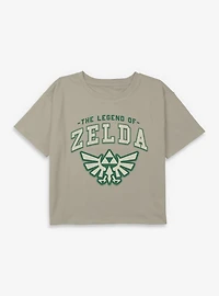 The Legend Of Zelda Badge Icon Youth Girls Boxy Crop T-Shirt