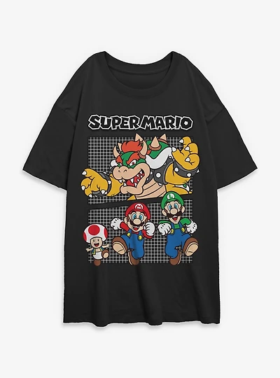 Nintendo Super Mario Watch Your Back Womens Oversized T-Shirt