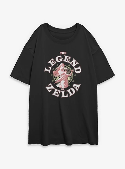 The Legend Of Zelda Fighting Crest Womens Oversized T-Shirt