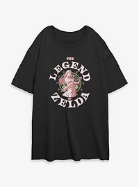 The Legend Of Zelda Fighting Crest Womens Oversized T-Shirt