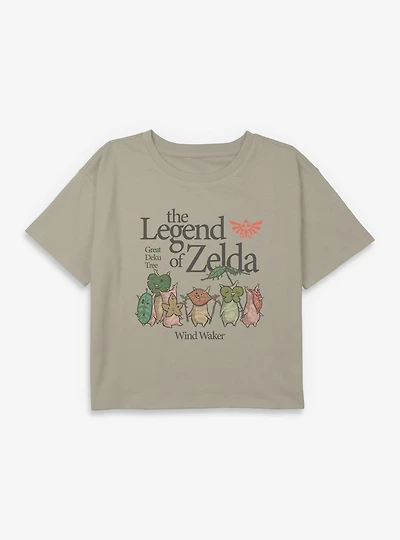 The Legend Of Zelda Great Deku Tree Wind Waker Youth Girls Boxy Crop T-Shirt