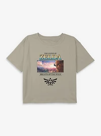 The Legend Of Zelda Breath Wild View Youth Girls Boxy Crop T-Shirt