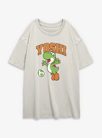 Nintendo Mario Yoshi Jump Womens Oversized T-Shirt