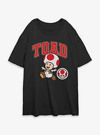 Nintendo Mario Toad Jump Womens Oversized T-Shirt