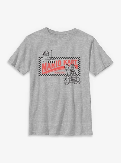 Nintendo Mario Kart Racing Checkered Youth T-Shirt