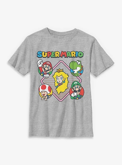 Nintendo Super Mario Diamond Characters Youth T-Shirt
