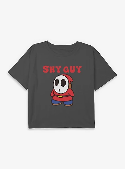 Nintendo Mario Shy Guy Stance Youth Girls Boxy Crop T-Shirt
