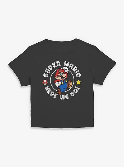Nintendo Super Mario Here We Go Jump Women Baby T-Shirt