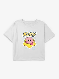 Nintendo Kirby Star Surfing Youth Girls Boxy Crop T-Shirt