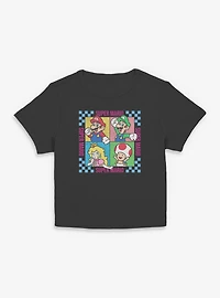 Nintendo Super Mario Checkered Squares Characters Women Baby T-Shirt