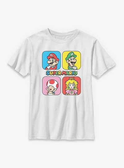 Nintendo Super Mario Character Squares Youth T-Shirt