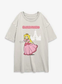 Nintendo Super Mario Princess Peach Running Womens Oversized T-Shirt