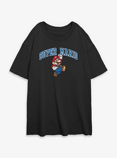 Nintendo Super Mario Jump Womens Oversized T-Shirt