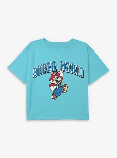 Nintendo Super Mario Jump Youth Girls Boxy Crop T-Shirt