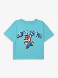 Nintendo Super Mario Jump Youth Girls Boxy Crop T-Shirt
