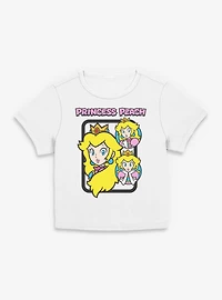 Nintendo Mario Princess Peach Circle Collage Women Baby T-Shirt