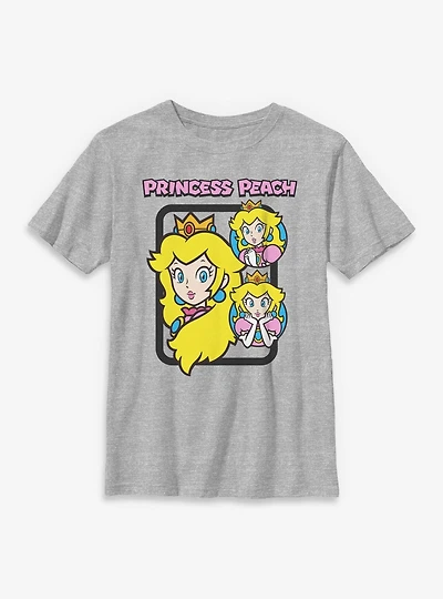 Nintendo Mario Princess Peach Circle Collage Youth T-Shirt