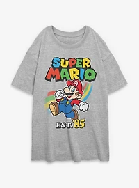 Nintendo Super Mario Est 85 Jump Womens Oversized T-Shirt