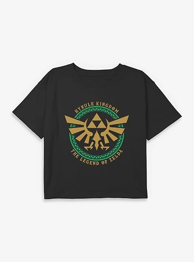 The Legend Of Zelda Hyrule Kingdom Youth Girls Boxy Crop T-Shirt